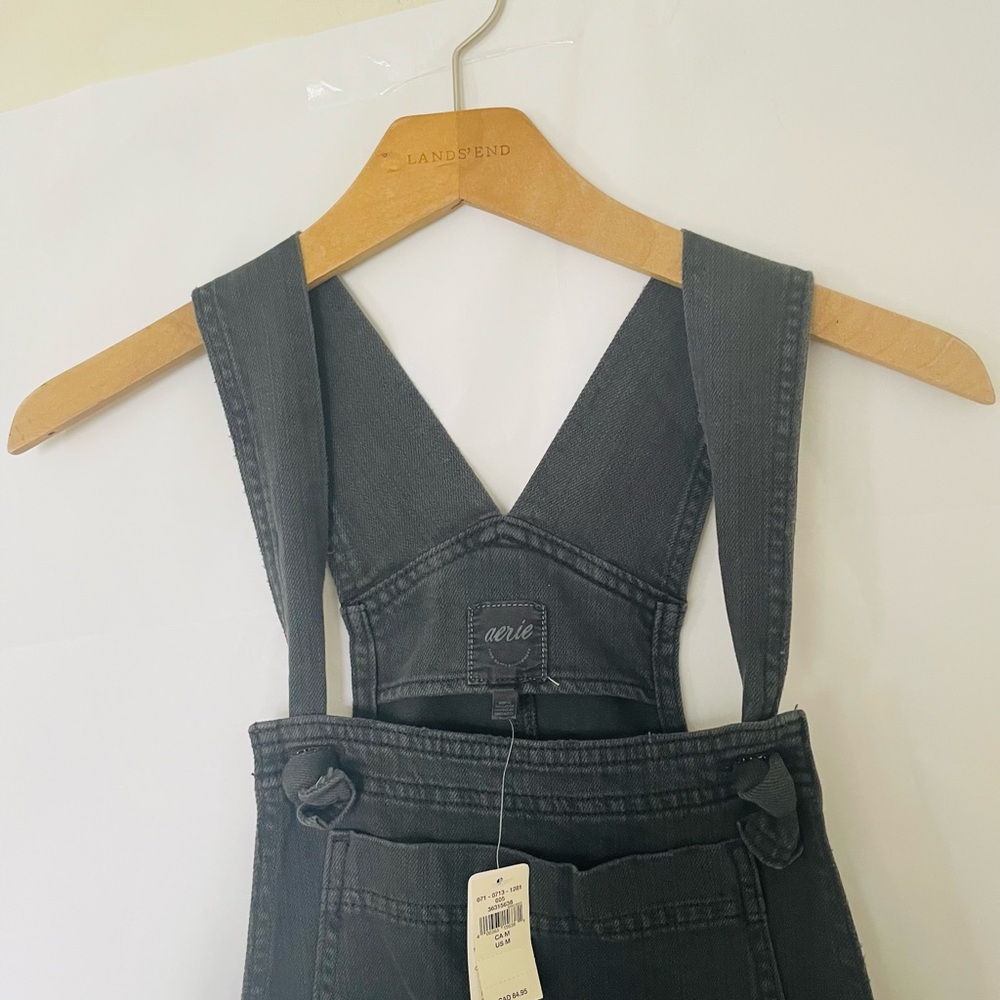 NWT $84 Aerie sz M - Wide Leg Overalls Smoked Grey - Picture 6 of 12